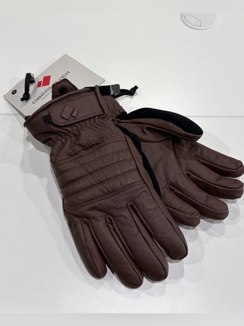 Obermeyer Men's XL Leather Gloves Brown Espresso NWT Insulated Ski Snowboard